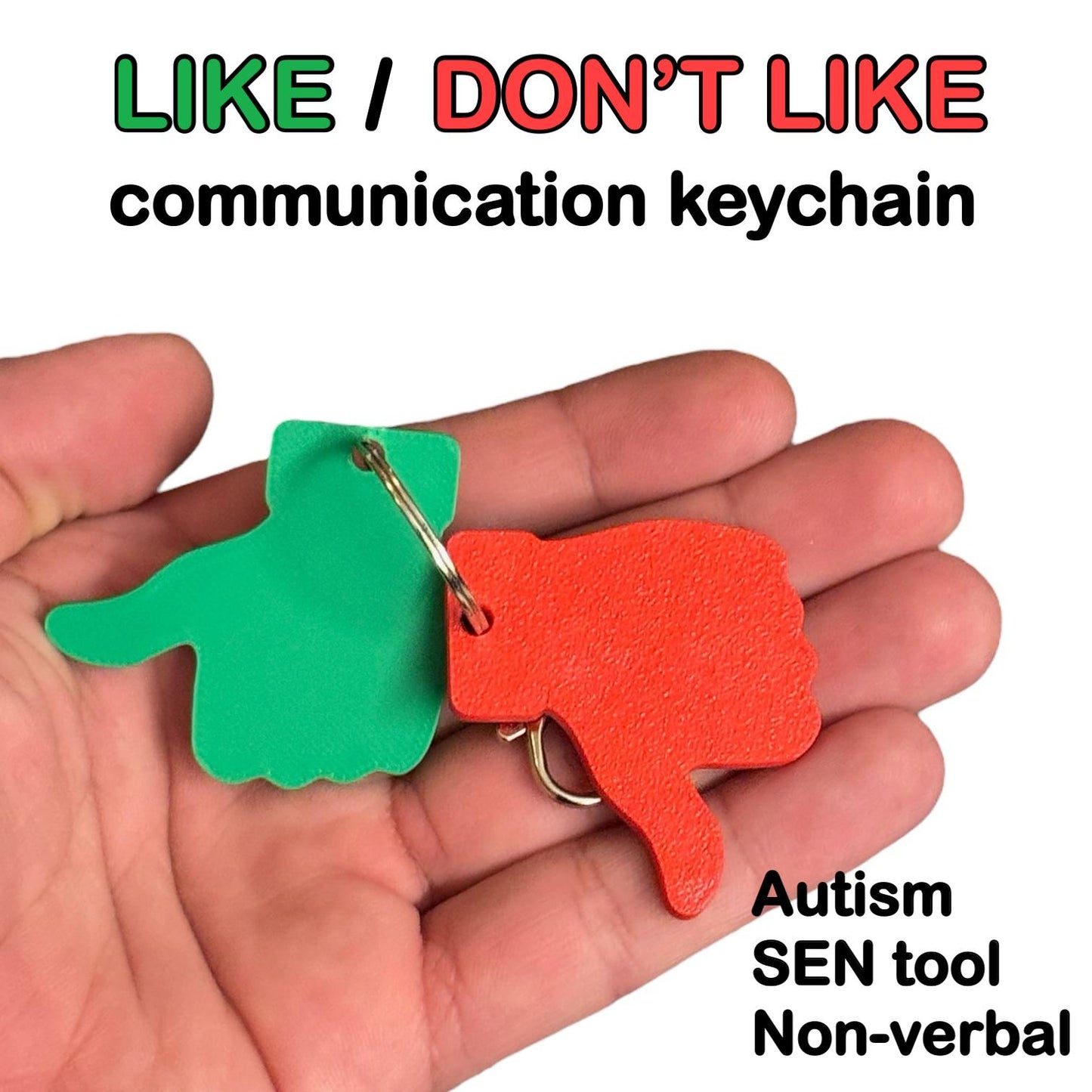 Thumbs Up/Down Communication Keychain