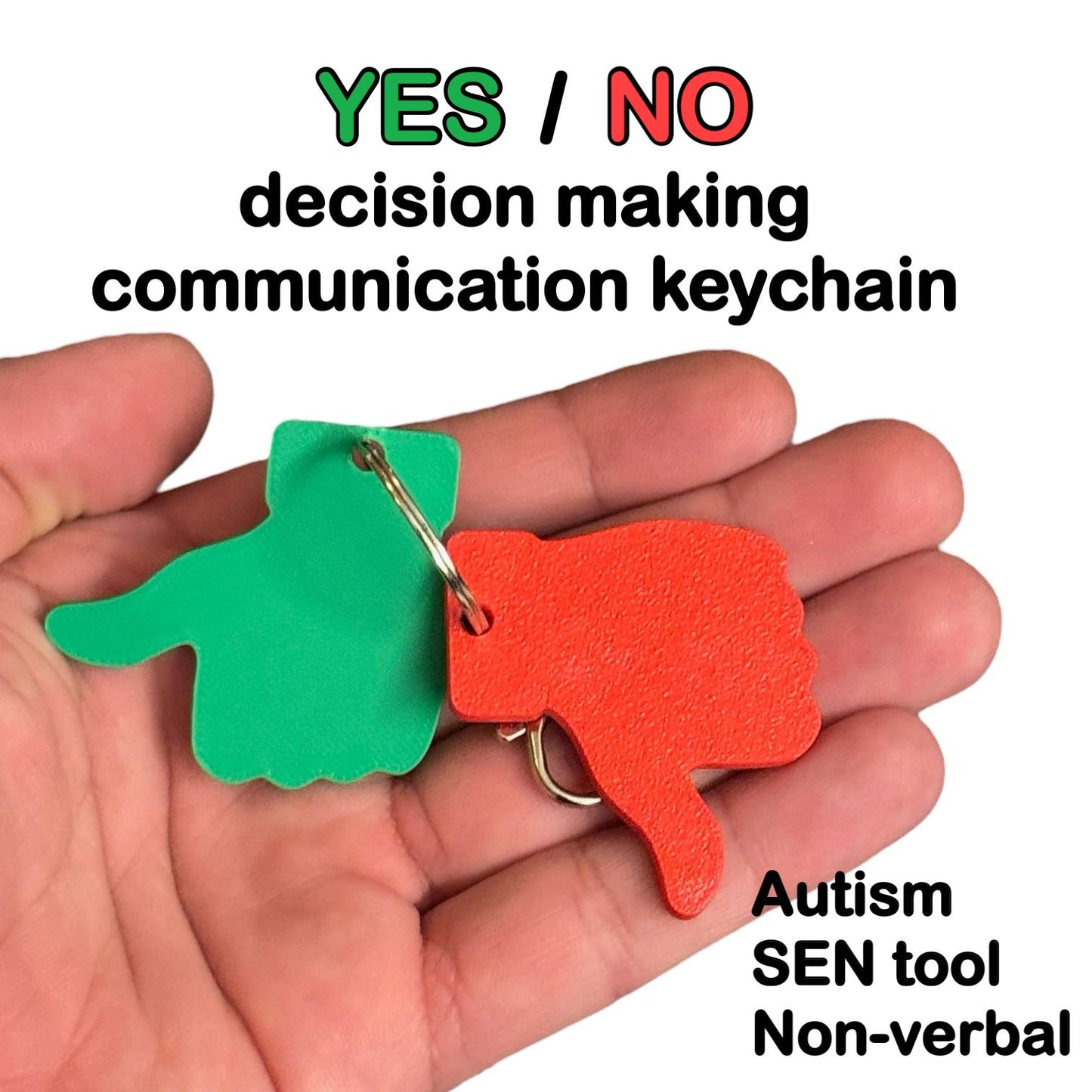 Thumbs Up/Down Communication Keychain