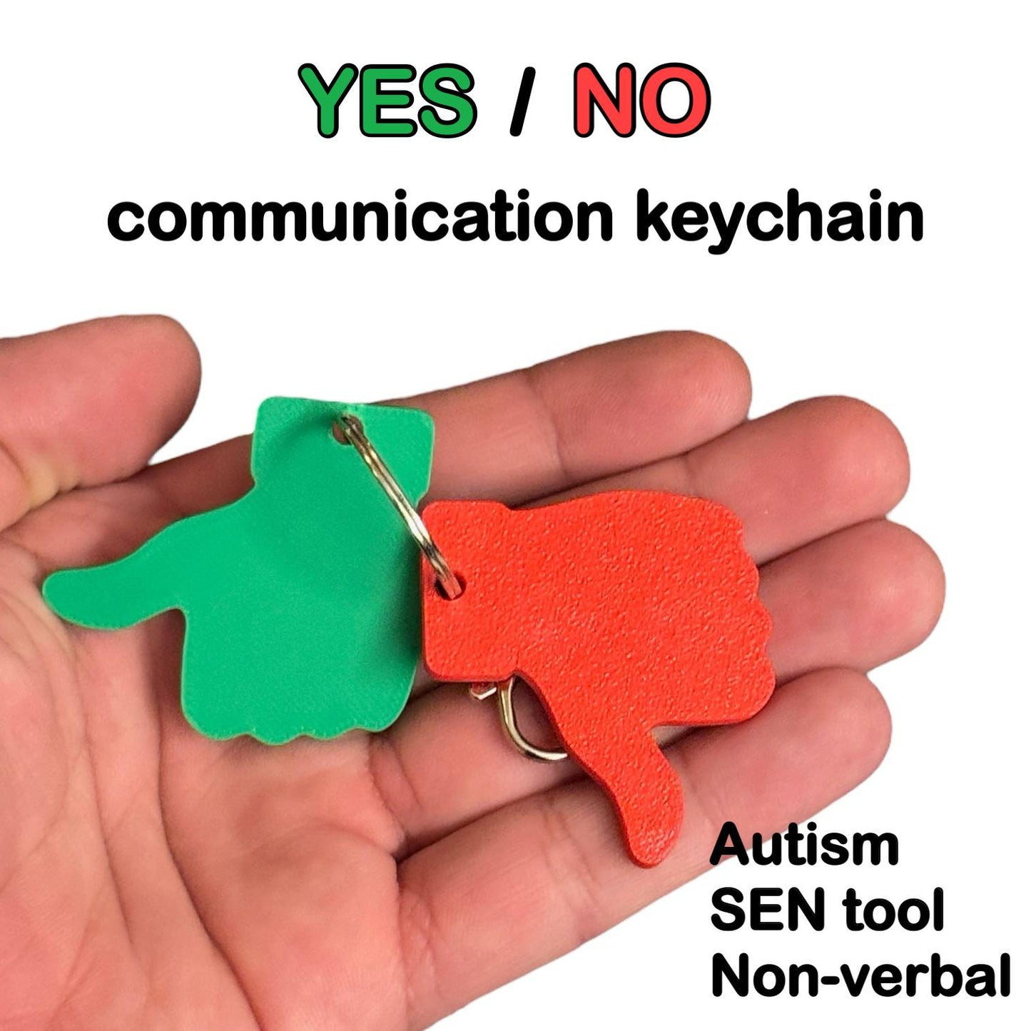 Thumbs Up/Down Communication Keychain