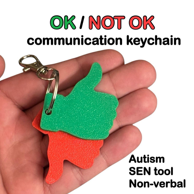 Thumbs Up/Down Communication Keychain