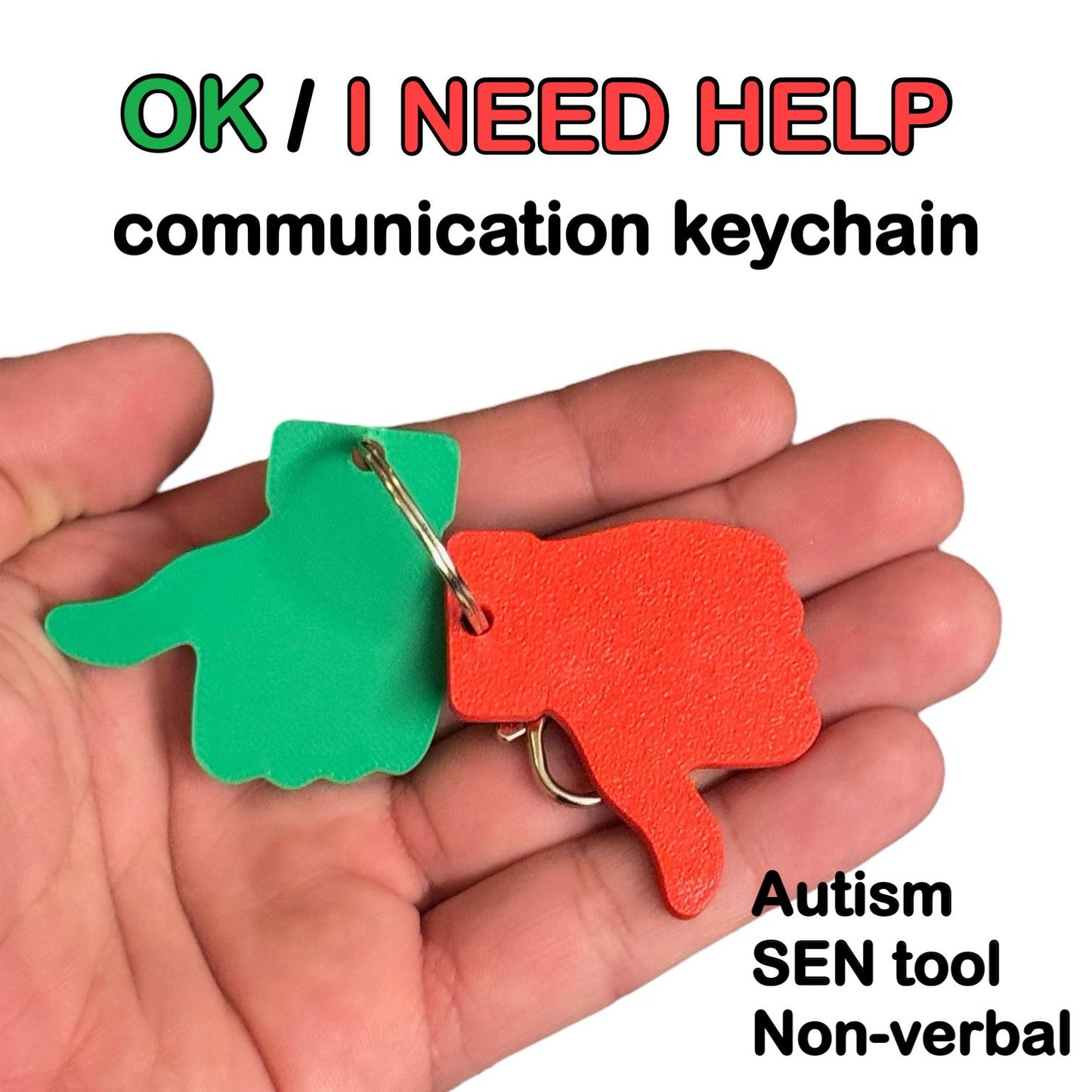Thumbs Up/Down Communication Keychain