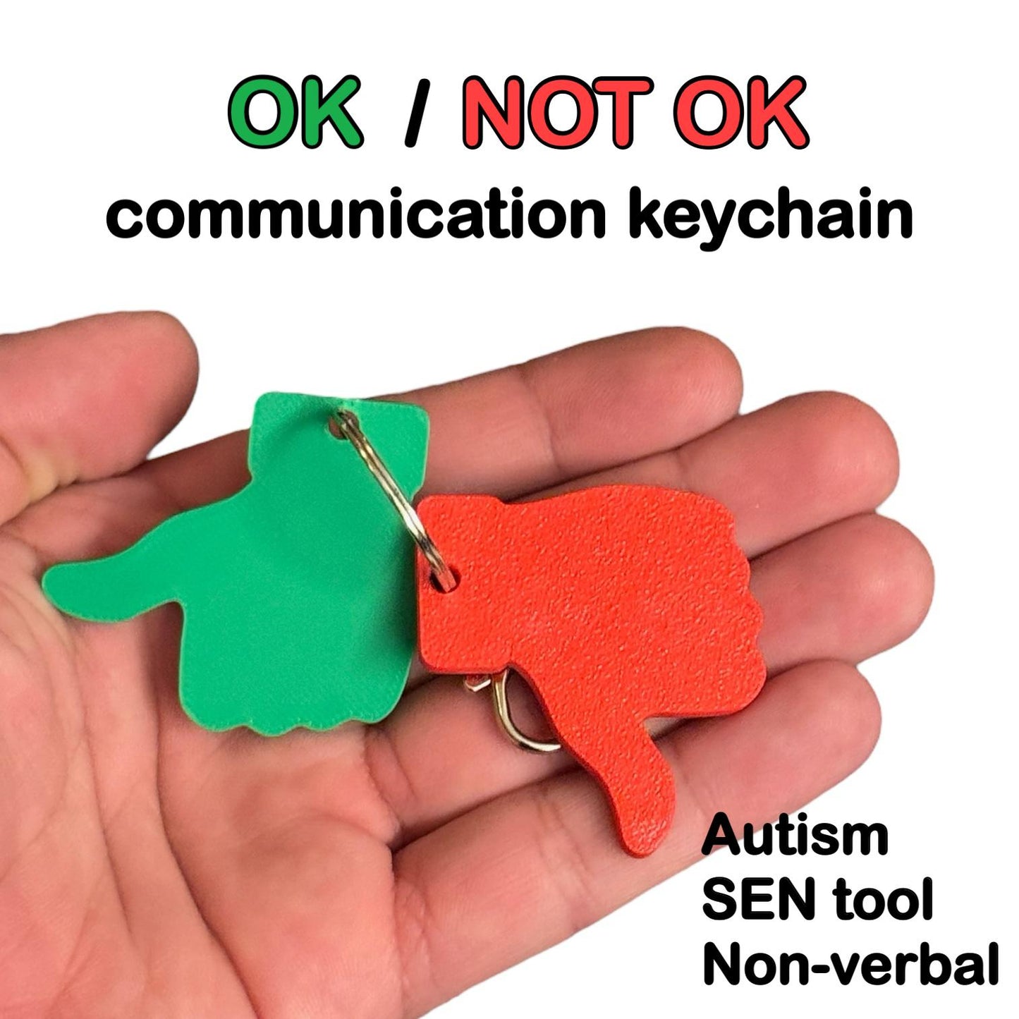 Thumbs Up/Down Communication Keychain