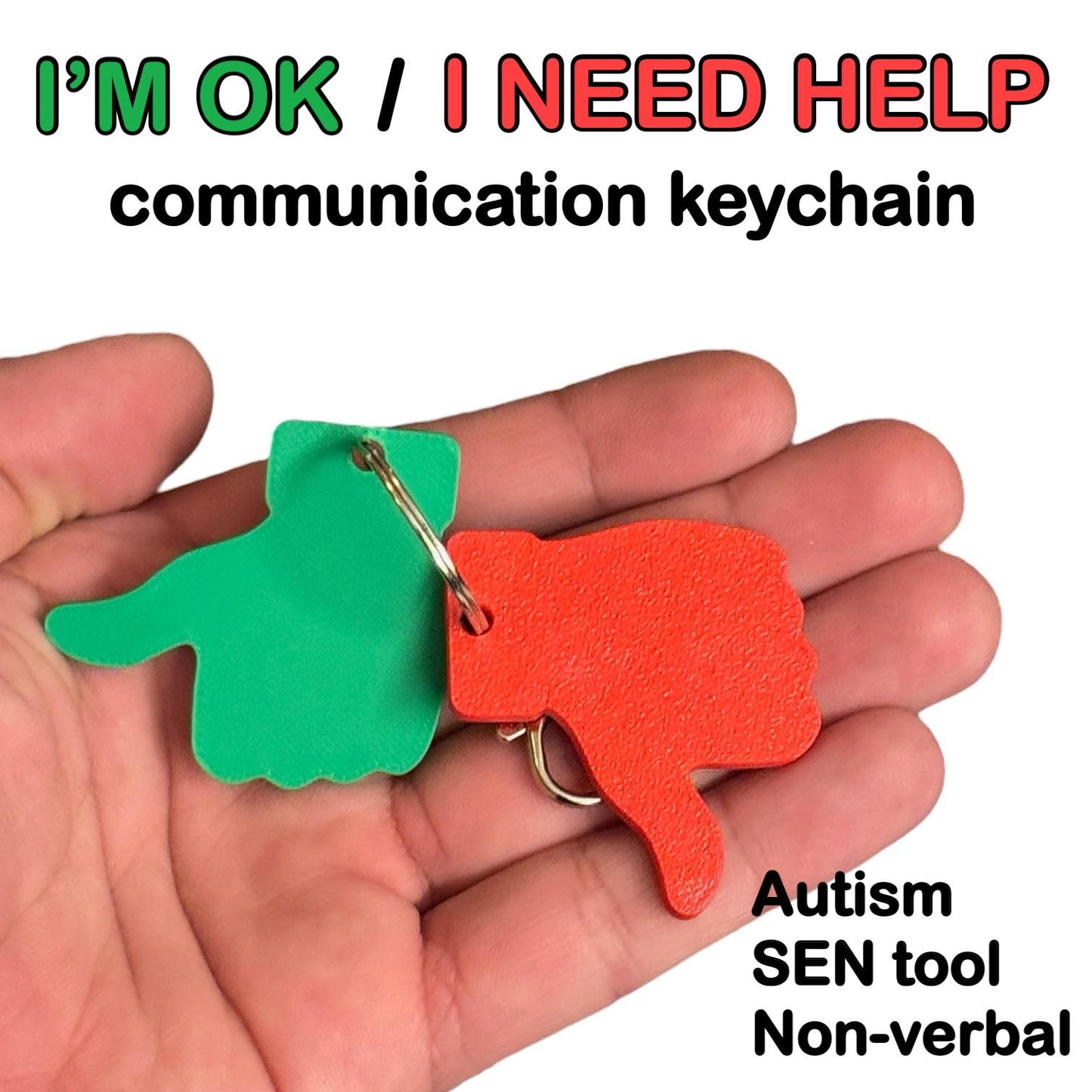 Thumbs Up/Down Communication Keychain