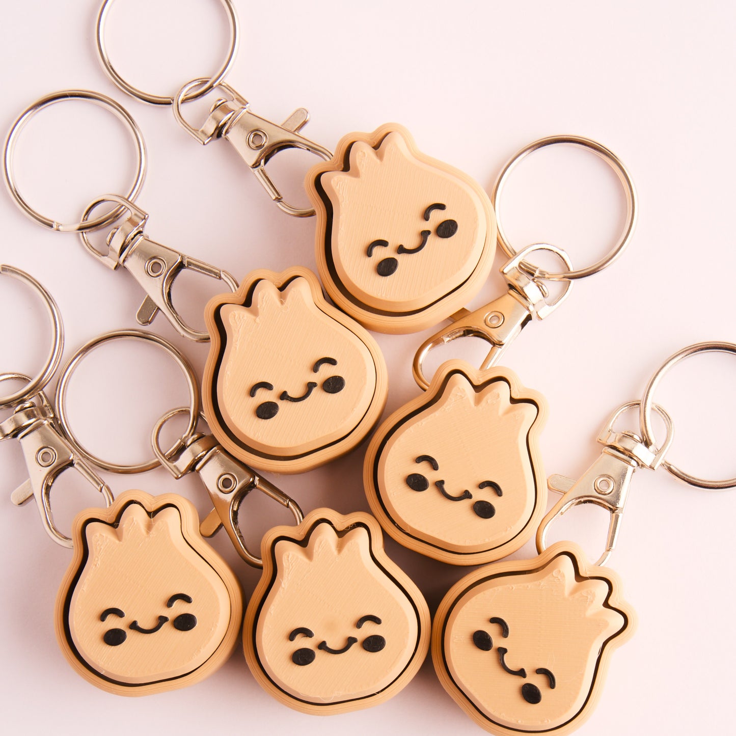 2-Pack Cute Dumpling Fidget Clicker Keychain/Keyring – Satisfying Stress Relief | Perfect Chinese New Year Gift