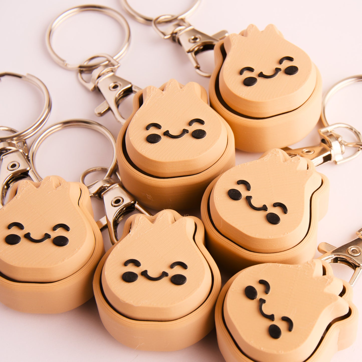 2-Pack Cute Dumpling Fidget Clicker Keychain/Keyring – Satisfying Stress Relief | Perfect Chinese New Year Gift