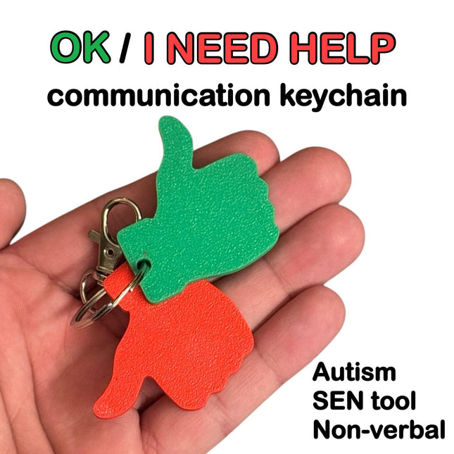 Thumbs Up/Down Communication Keychain
